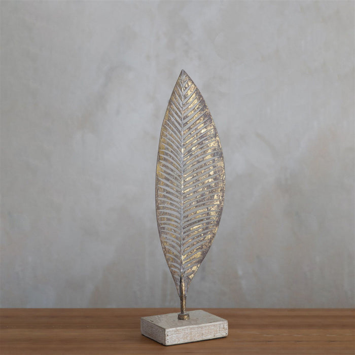 37cm Table Top Gold Leaf Ornament by Urban Style-#product_category#-Home Living Store