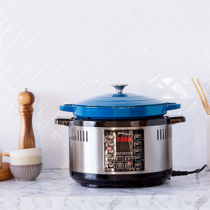 6.5L Smart Digital Dutch Oven w/ 8 Cook Settings, Stainless Steel-#product_category#-Home Living Store