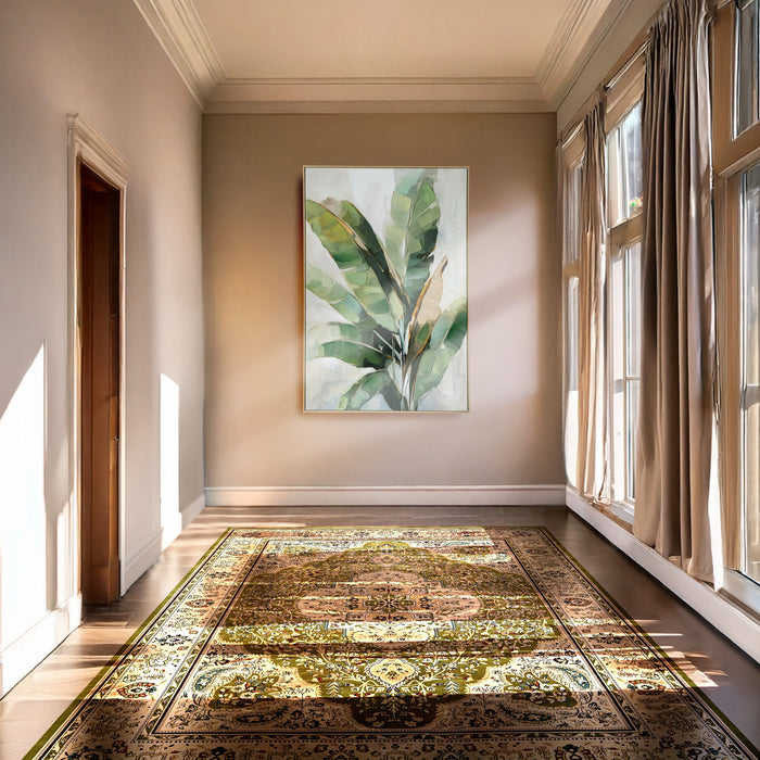 Brushmarks Embellished Canvas Banana Palm by Urban Style