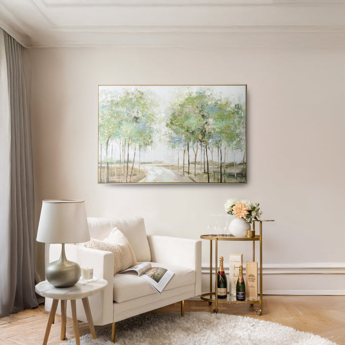 Brushmarks Embellished Canvas Forrest Path by Urban Style