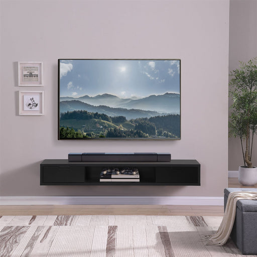 Air Entertainment Unit, Wall Mount, Entertainment Unit, 1800mm Black Oak by Criterion - Home Living Store - Floating TV Cabinet