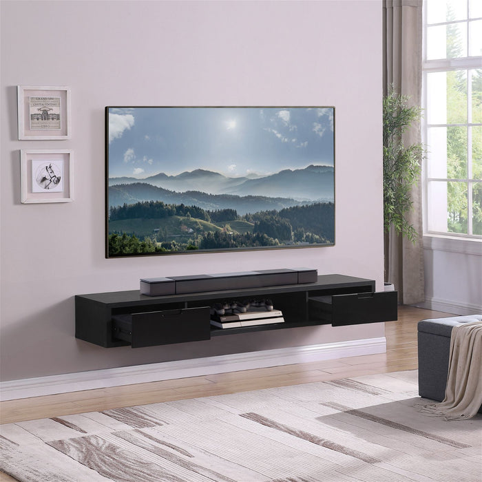 Air Entertainment Unit, Wall Mount, Entertainment Unit, 1800mm Black Oak by Criterion - Home Living Store - Floating TV Cabinet