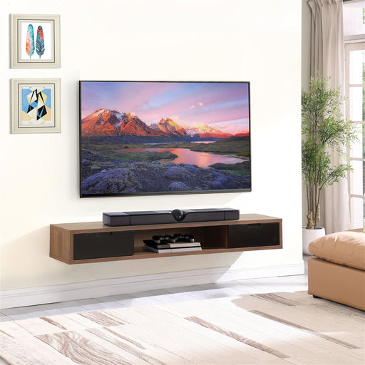 Air Entertainment Unit, Wall Mount, Entertainment Unit, 1800mm Dark Oak by Criterion - Home Living Store - Floating TV Cabinet