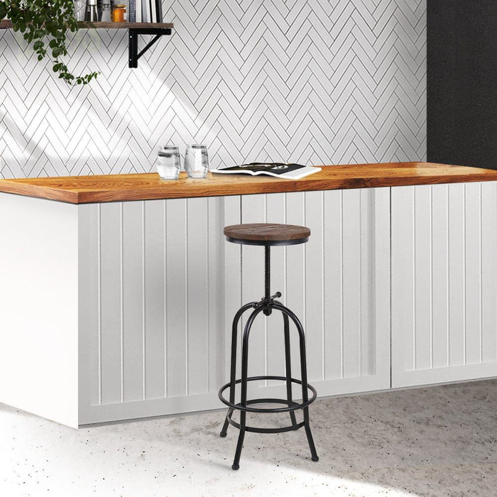 Artiss Bar Stools Adjustable Wood Chairs -Home Living Store - -