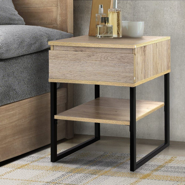 Artiss Bedside Table 1 Drawers with Shelf - CASEY -Home Living Store - -