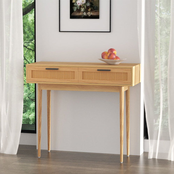 Artiss Console Table 2 Rattan Drawers -Home Living Store - -