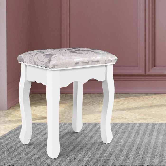 Artiss Dressing Table Stool Bedroom White Make Up Chair Fabric Furniture -Home Living Store - -