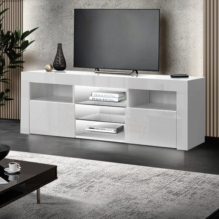 Artiss Entertainment Unit TV Cabinet LED 160cm White Bobi -Home Living Store - -