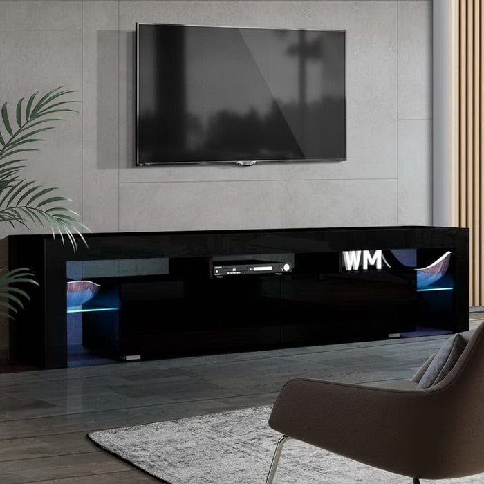 Artiss Entertainment Unit TV Cabinet LED 189cm Black Elo -Home Living Store - -