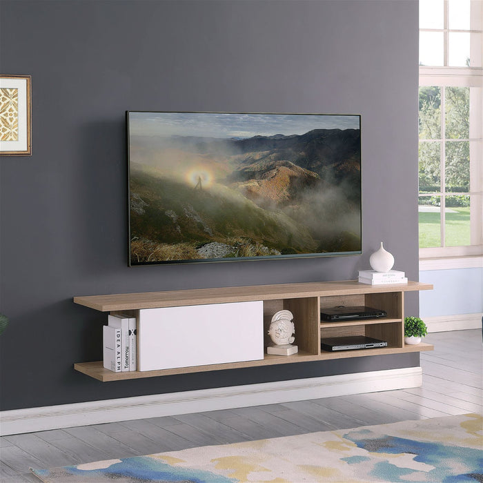 Auldrin 200cm Floating Entertainment Unit, TV Unit, Wall Mount Oak by Tauris -Home Living Store - -