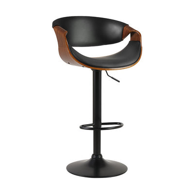 One Bar Stools Gas Lift Leather w/Armrest-Home Living Store-
