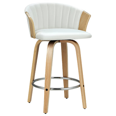 Two Bar Stools Kitchen Leather Barstools Swivel Counter Chairs-Home Living Store-