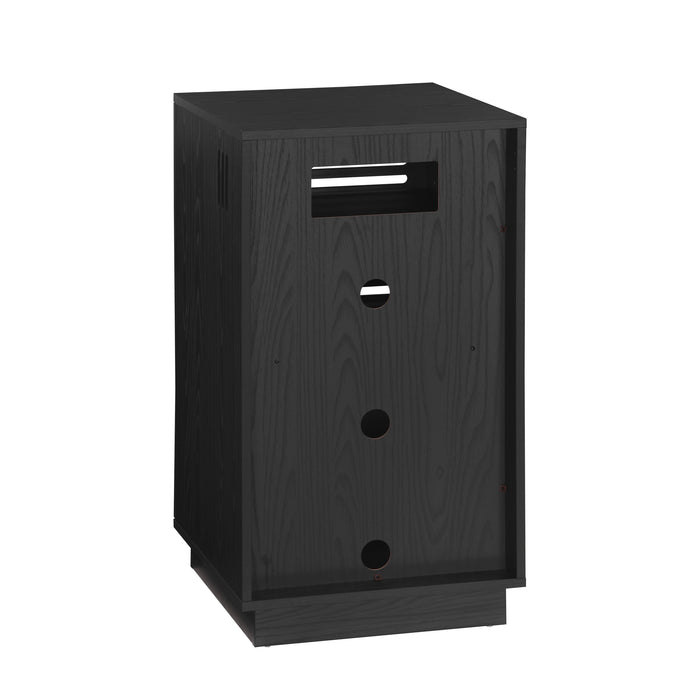BURBANK HIFI Unit, Modern Black Audio Cabinet with Ventilated Slotted Doors by Tauris