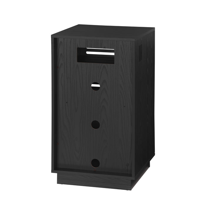 BURBANK HIFI Unit, Modern Black Audio Cabinet with Ventilated Slotted Doors by Tauris