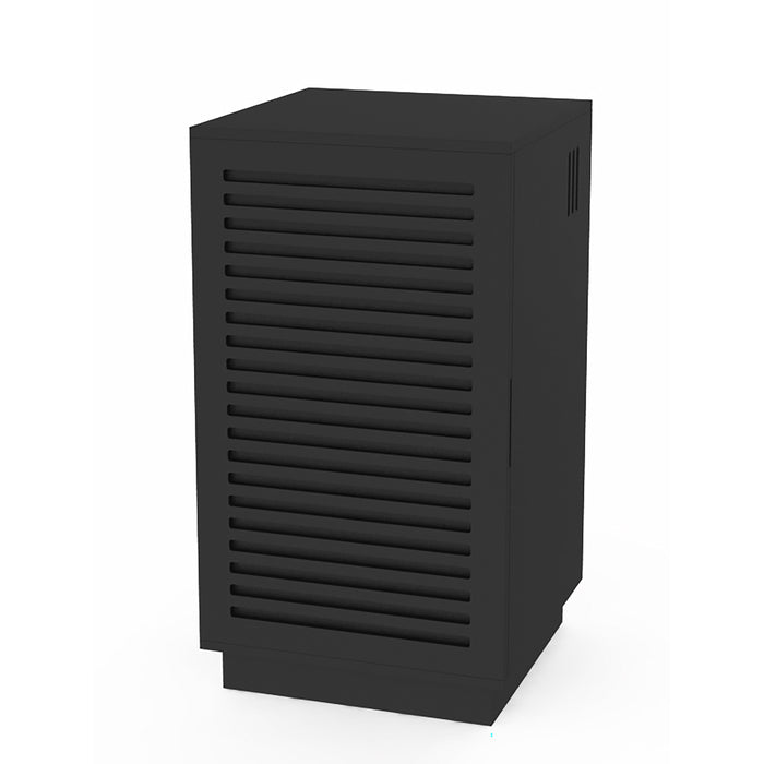 BURBANK HIFI Unit, Modern Black Audio Cabinet with Ventilated Slotted Doors by Tauris