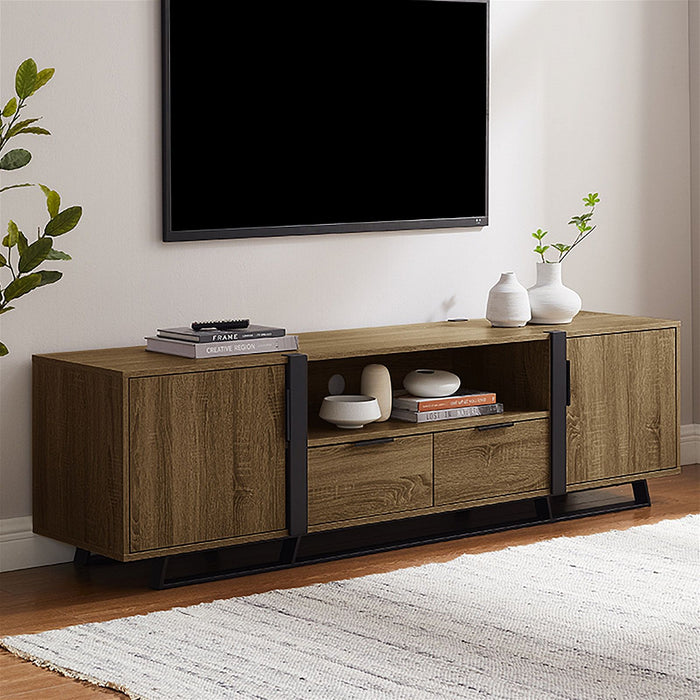 CAPRI Entertainment Unit, TV Cabinet, TV Unit - Dark Oak by Criterion - Home Living Store - Entertainment Unit