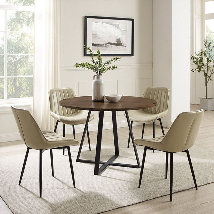 Capri Round Dining Table - Dark Oak by Criterion™ -Home Living Store - -