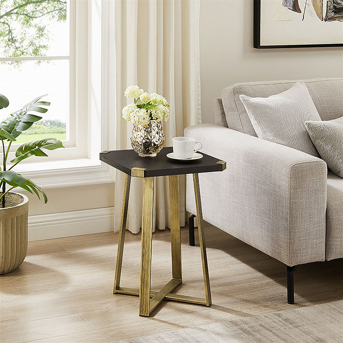 Capri Square End Table - Black Oak, Gold by Criterion™ -Home Living Store - -
