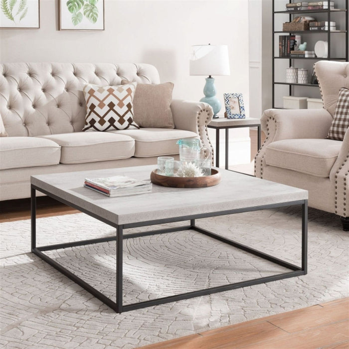 Chryzler Coffee Table 1000mm Metal Frame, Cement Look by Criterion - Home Living Store - Coffee Table