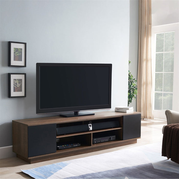DELUX 200cm TV Unit, Dark Oak and Black by Tauris™ -Home Living Store - -