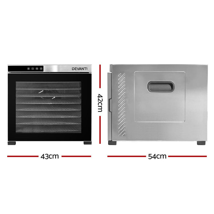 Devanti 10 Trays Food Dehydrator Stainless Steel Tray -Home Living Store - -