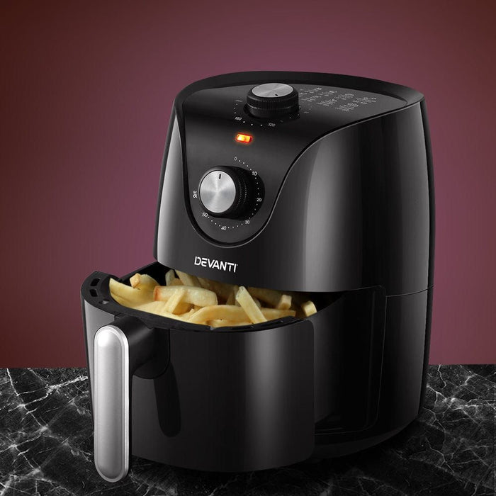 Devanti Air Fryer 2.5L Electric Fryers Airfryer Healthy Cooker Oil Free Kitchen -Home Living Store - -