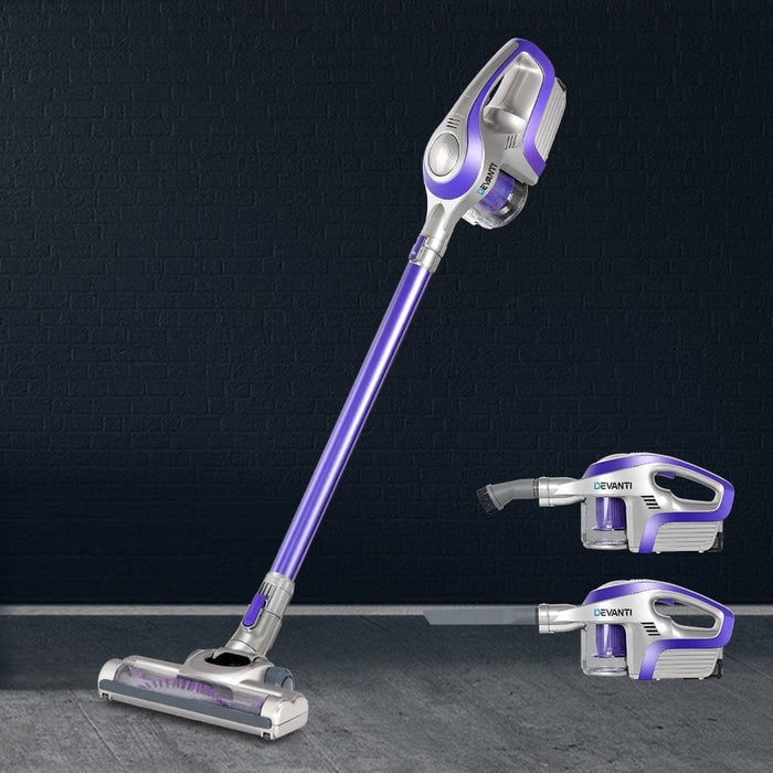 Devanti Cordless Stick Vacuum Cleaner - Purple & Grey -Home Living Store - -