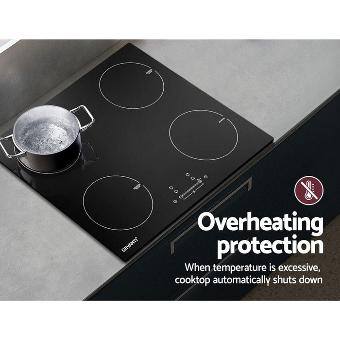 Electric Induction Cooktop 60cm Ceramic 4 Zones Stove Cook Top Hot Plate -Home Living Store - -