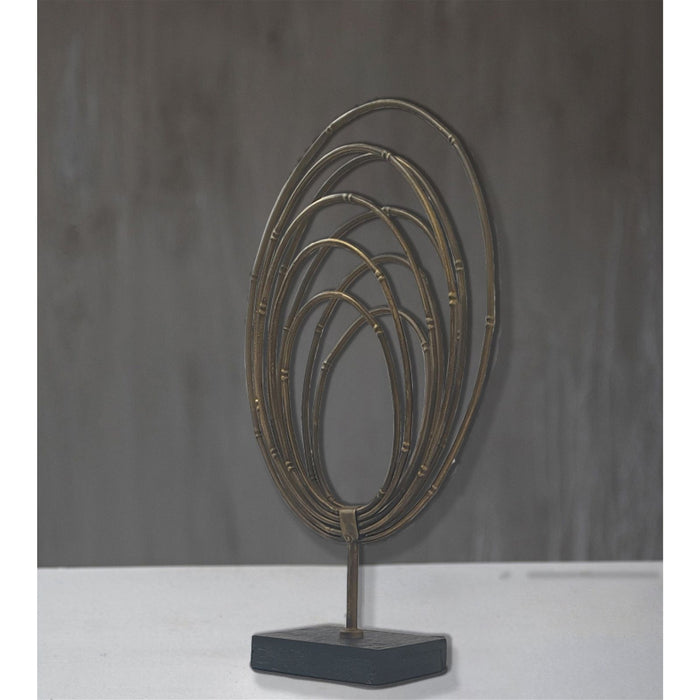 Ellipse Rings Table Top Golden Ornament by Urban Style -Home Living Store - -