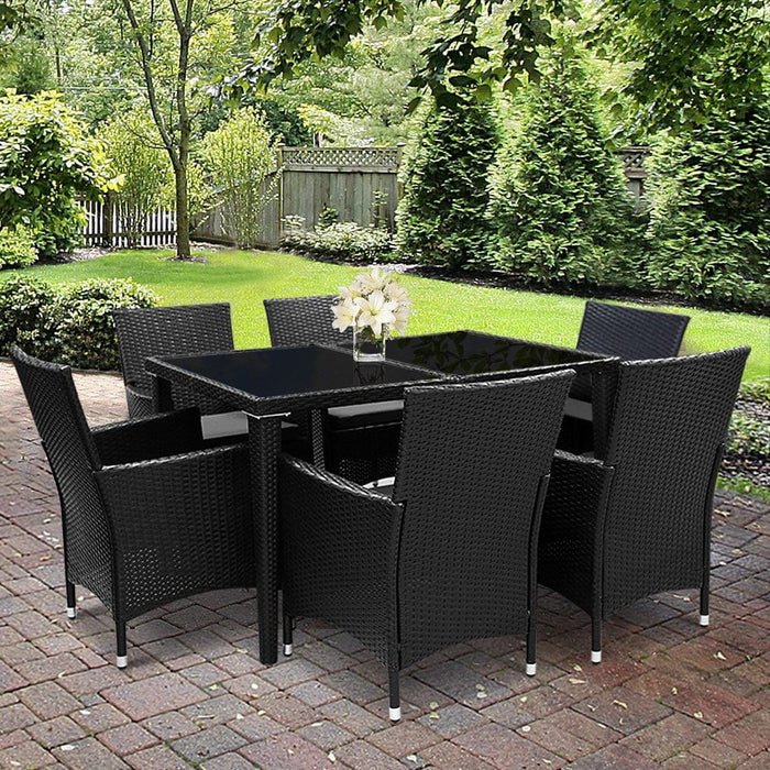 Gardeon Outdoor Furniture Seven Piece Dining Set -Home Living Store - -