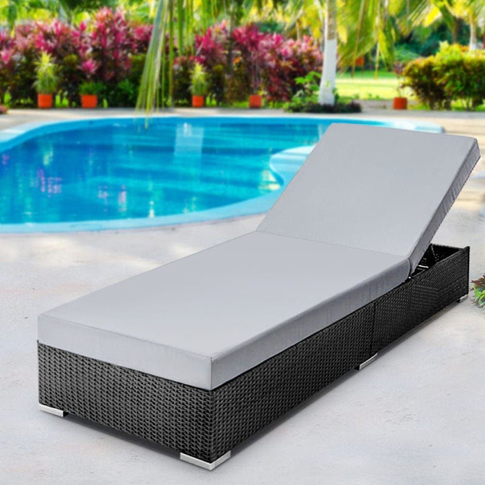 Gardeon Sun Lounge Outdoor Furniture Day Bed Wicker Rattan Garden Sofa -Home Living Store - -