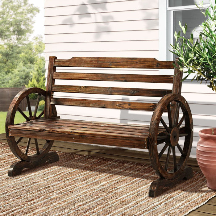 Gardeon Wooden Garden Bench Seat Outdoor Furniture Wagon Chair Patio Lounge -Home Living Store - -