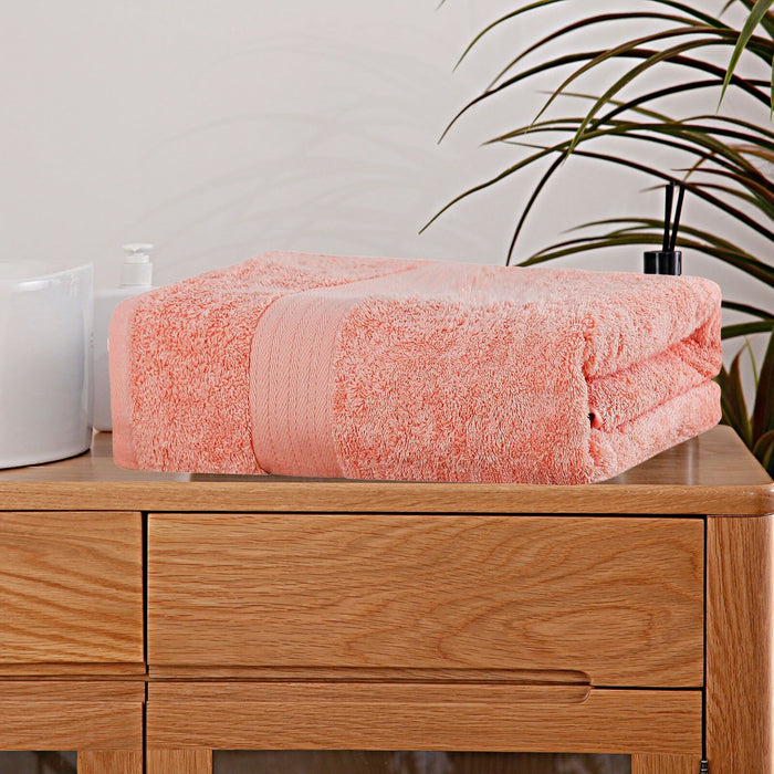 Linenland Extra Large Bath Sheet Towel 89 x 178cm - Coral -Home Living Store - -