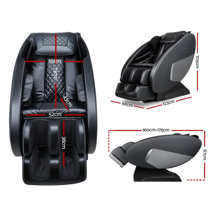 Livemor Massage Chair Electric Recliner Massager Black Ellmue -Home Living Store - -