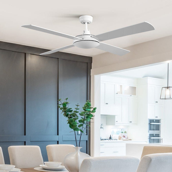 Devanti 52'' Ceiling Fan w/Remote - White -Home Living Store - -