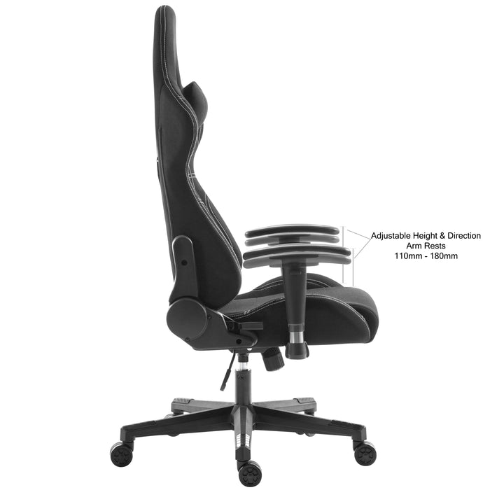 Stealth Ergonomic Gaming or Office Chair, adjustable arm rests, Black by Tauris