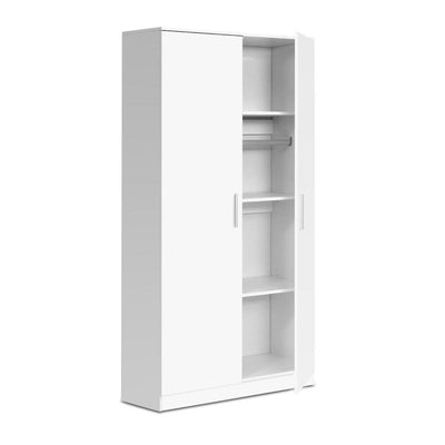 Artiss 180cm Height Wardrobe Wooden Cupboard White-#product_category#-Home Living Store