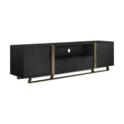 CAPRI Entertainment Unit, TV Cabinet, TV Unit - Black Oak, Gold by Criterion™-#product_category#-Home Living Store