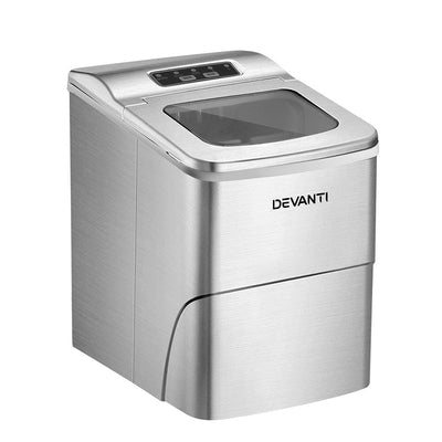 Devanti Portable Ice Cube Maker - Silver-#product_category#-Home Living Store