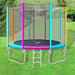 12FT Trampoline Round Trampolines Kids Safety Net Enclosure Pad Outdoor Gift Multi-coloured-#product_category#-Home Living Store