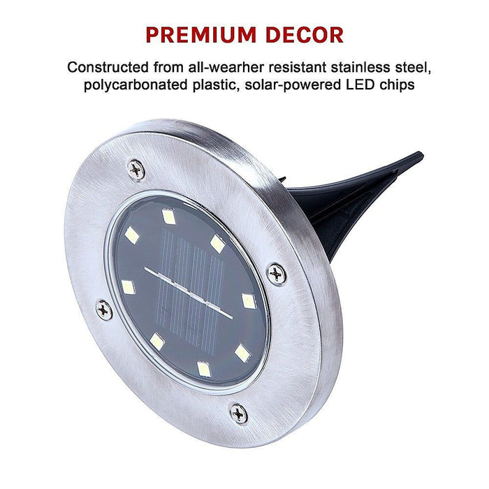 12x Solar Powered LED Buried Inground Recessed Light Garden Outdoor Deck Path-#product_category#-Home Living Store