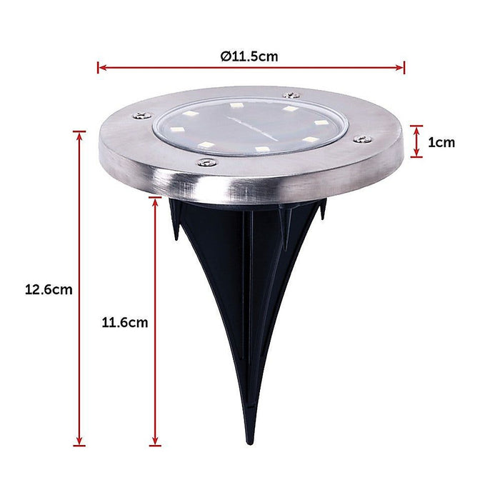 12x Solar Powered LED Buried Inground Recessed Light Garden Outdoor Deck Path-#product_category#-Home Living Store
