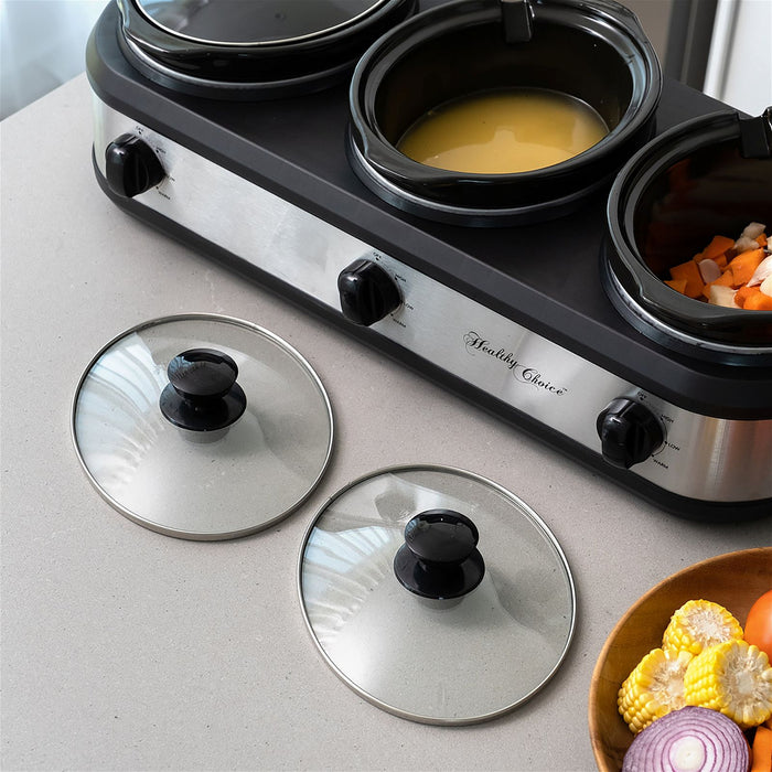 2.5L Electric 3-Pot Slow Cooker-#product_category#-Home Living Store