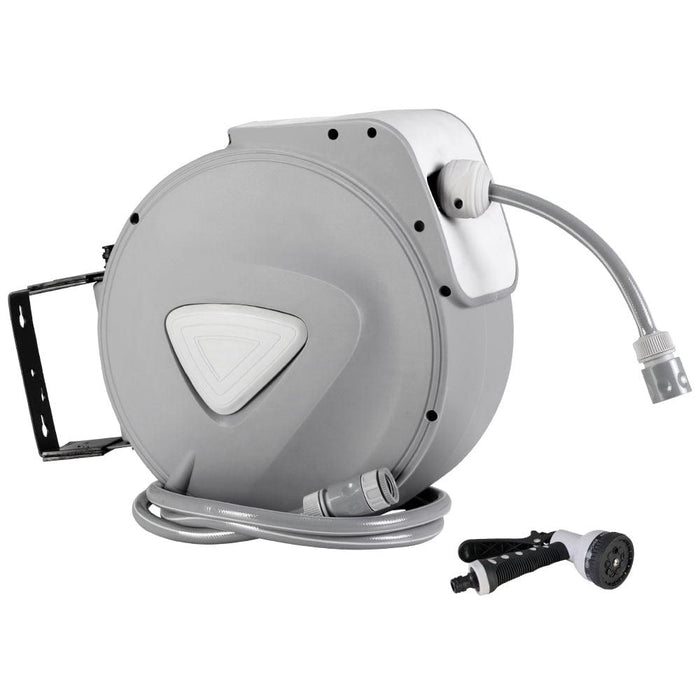 20M Retractable Water Hose Reel Garden Storage AutoRewind Spray Gun-#product_category#-Home Living Store