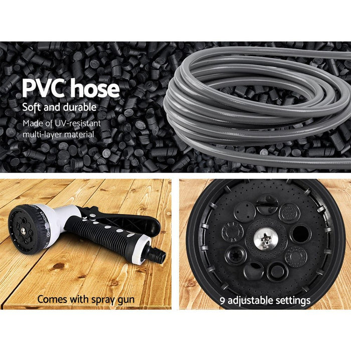 20M Retractable Water Hose Reel Garden Storage AutoRewind Spray Gun-#product_category#-Home Living Store