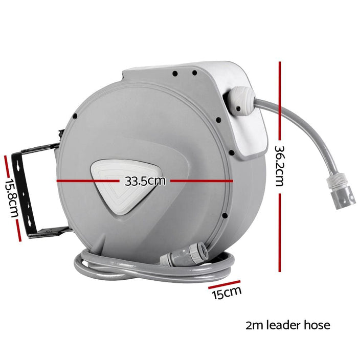 20M Retractable Water Hose Reel Garden Storage AutoRewind Spray Gun-#product_category#-Home Living Store