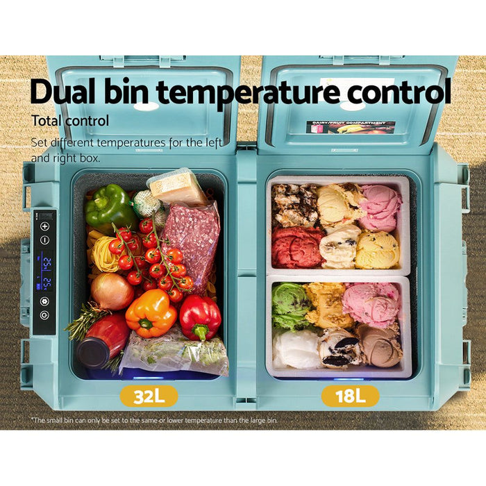 Glacio 50L Portable Fridge Freezer Fridges Cooler Camping 12V/24V/240V Caravan -Home Living Store - -  