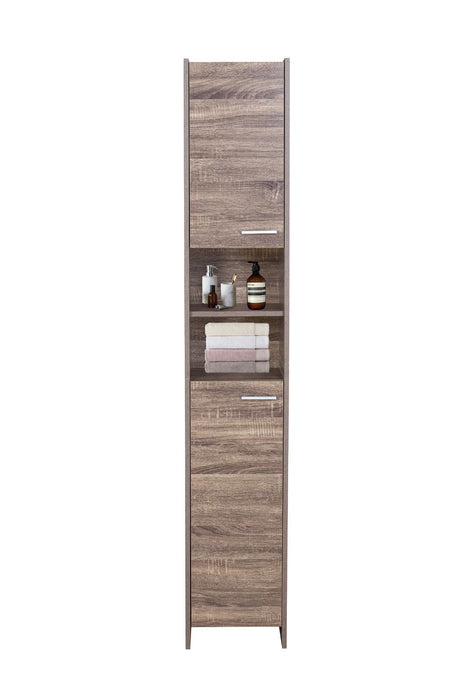 Alto Bathroom Tallboy Narrow High Cabinet With 2 Doors/2 Shleves - Walnut -Home Living Store - -  