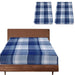 2x Queen Luxury 100% Cotton Flannelette Fitted Bed Sheet - Blue Check Print-#product_category#-Home Living Store