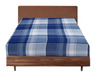 2x Queen Luxury 100% Cotton Flannelette Fitted Bed Sheet - Blue Check Print-#product_category#-Home Living Store